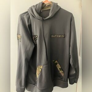 Atlanta falcons salute to troops nfl camo military themed hoodie shirt sz large